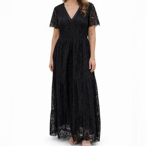 Black Lacey Boho Dress NWT